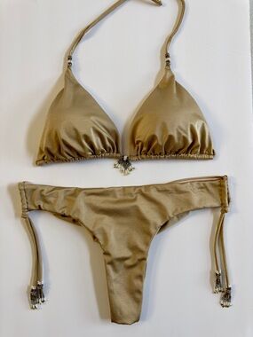Gold Triangle Bikini Set - Women Swim